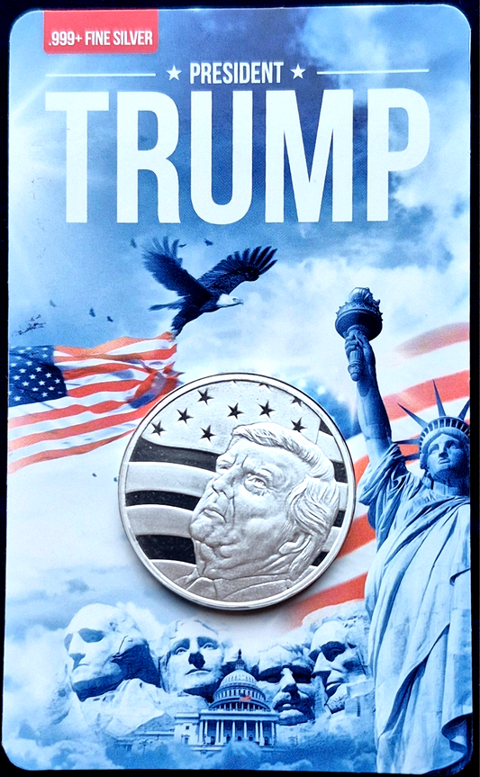 2020 Trump 45th US President 1 Troy oz .999 Silver Round Limited #129/10,000 TEP