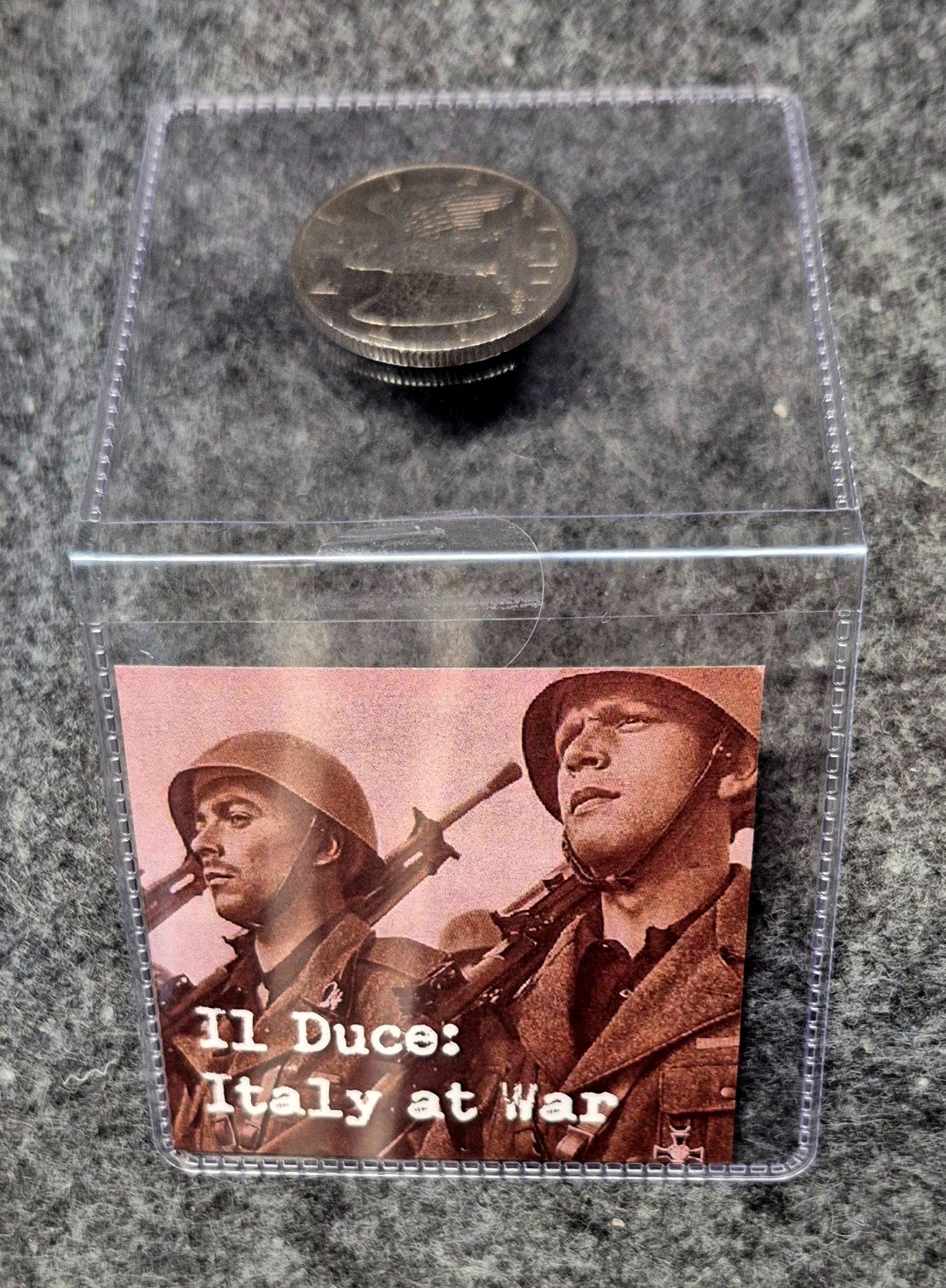 IL Duce: Italy At War 1 1940 1 Lira Coin In Sleeve With Mussolini Story Card