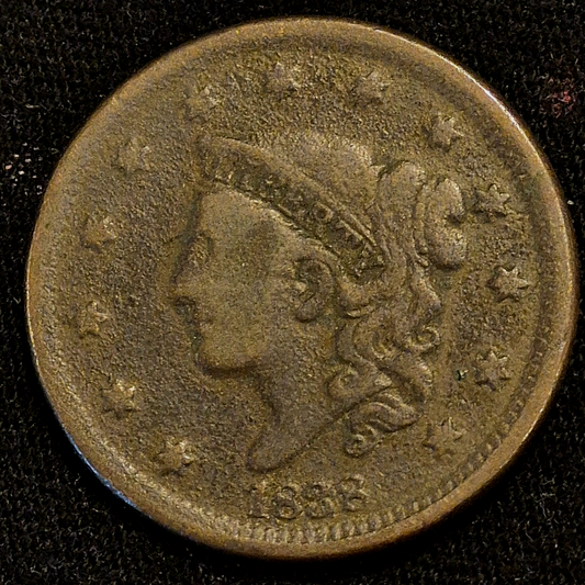1838 Braided Hair Large Cent GSID 1042 N-10 Variant With G-VG Features 1C