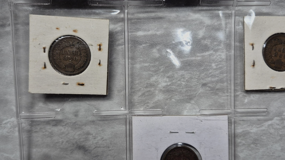 Lot of 11 Indian Head Cents 1897-1907 Vintage 2x2 Flips Old Collection 1C Penny
