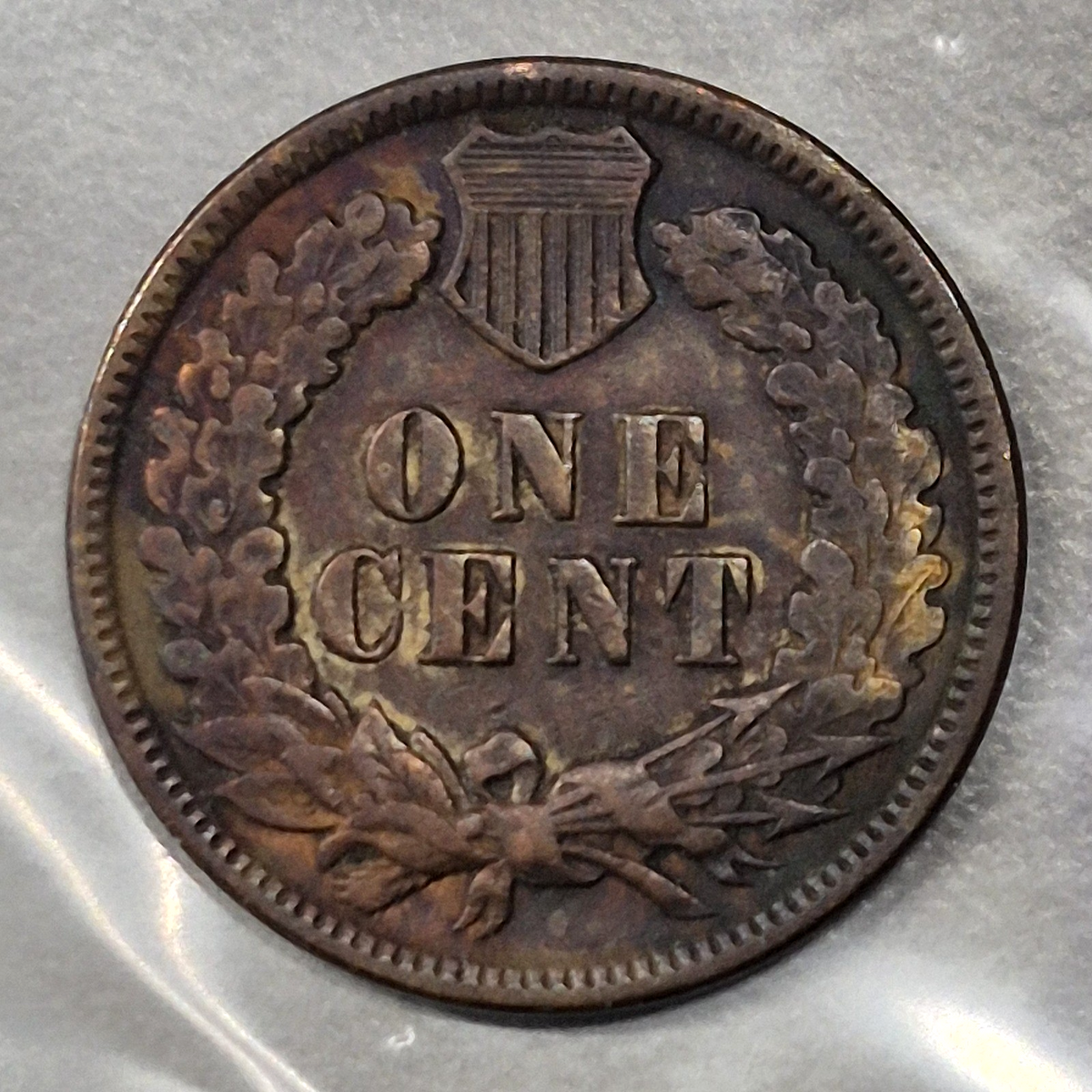 1891 Indian Head Cent Penny 1C XF Extremely Fine Toned Reverse Bronze US Coin