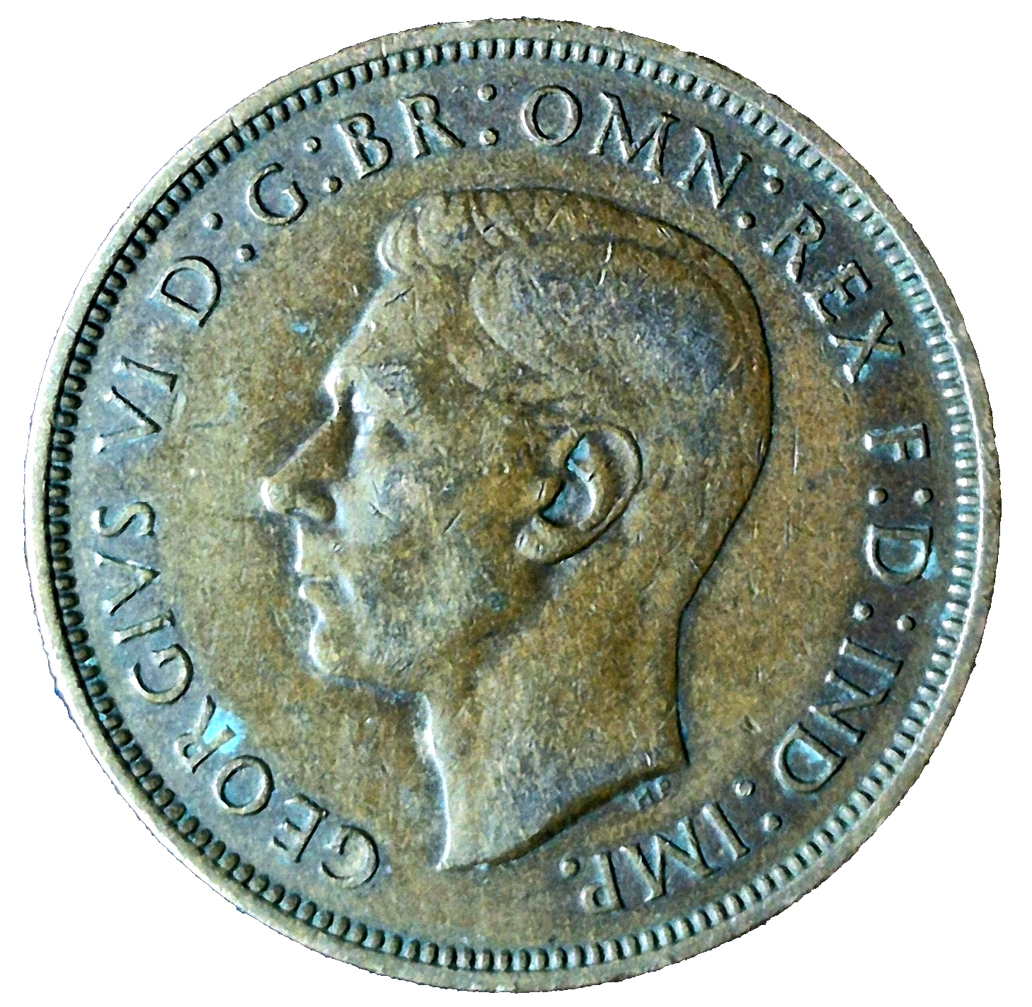 1946 Great Britain One Penny King George VI Clear Details XF Features This Coin