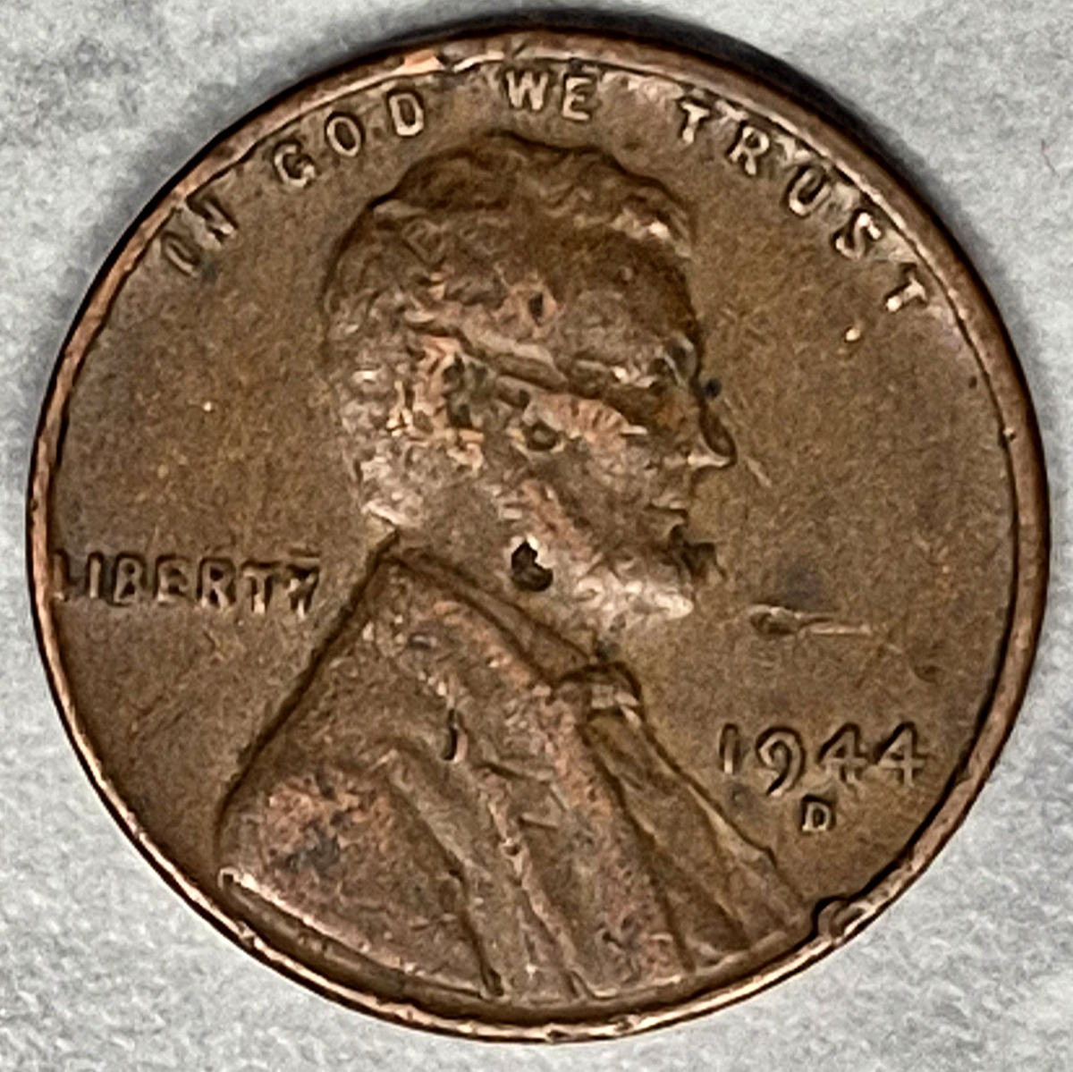 1944-D Lincoln Wheat Cent Denver Mint WWII Shell Case Wheat Penny Very Fine VF