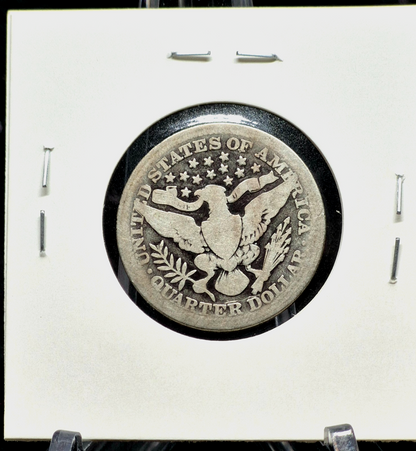 1911 Barber Silver Quarter 90% SILVER Coin Good+ Circulated Features 25C