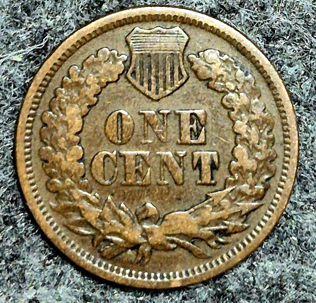 1865 Indian Head Cent Penny G-VG Features, Fancy 5, Receive Coin Pictured 1C