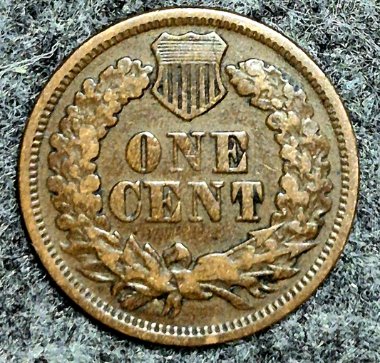 1865 Indian Head Cent Penny G-VG Features, Fancy 5, Receive Coin Pictured 1C