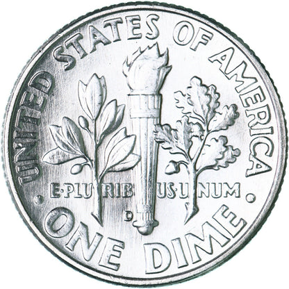 1963 D Roosevelt Dime 90% Silver Choice GEM BU Uncirculated BLAST WHITE 10c Coin