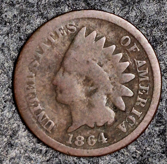 1864 Indian Head Cent Penny AG Features  Type III, Hole Filler, Coin Pictured 1C