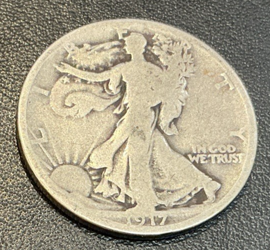 ⭐️1917 Walking Liberty 90% Silver Half Dollar Early Year Average Circulated Coin