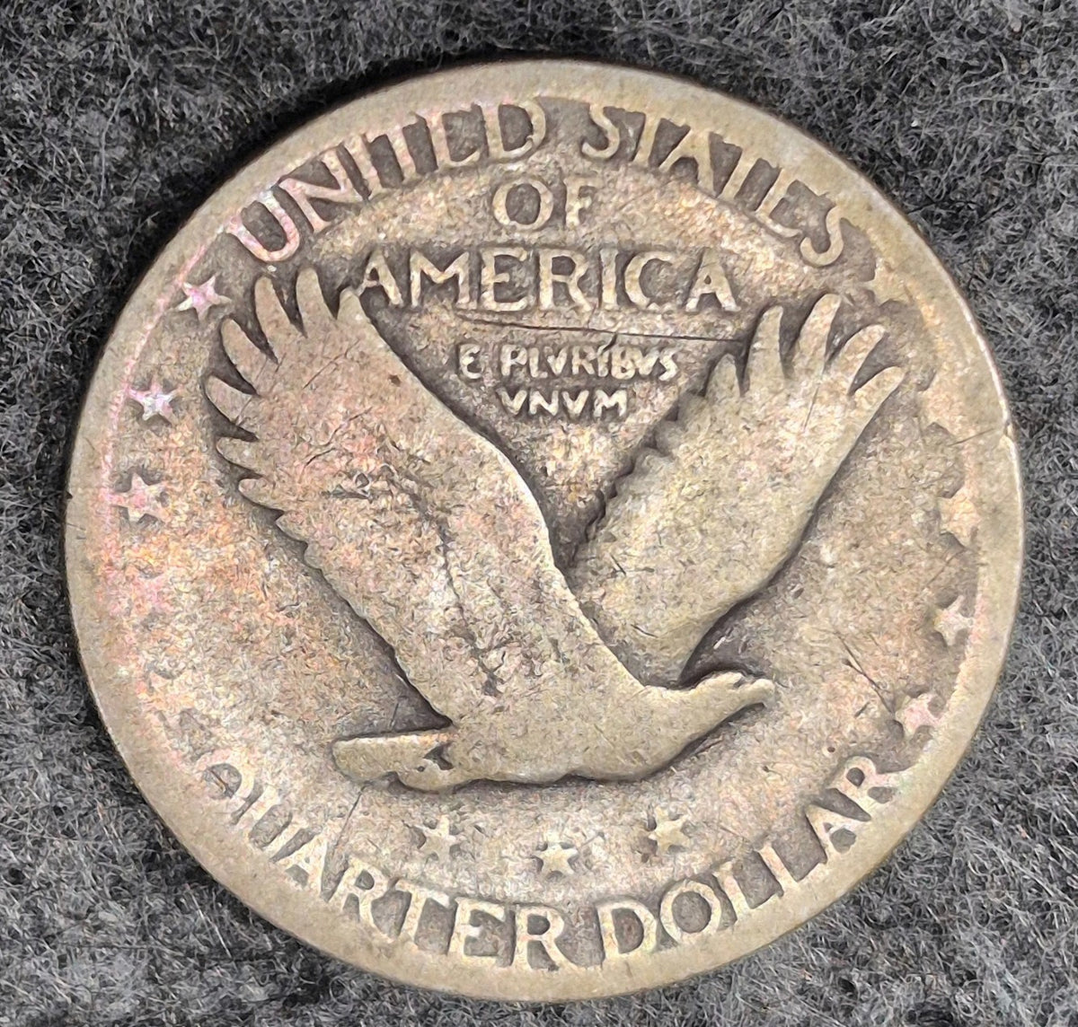 1927-P Standing Liberty Quarter 90% Silver VG Features Nice Toning Coin Shown