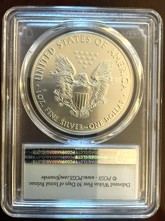 2021 $1 Silver Eagle Type 1 PCGS MS69 .999 Fine 1 OZ FIRST STRIKE Flag Label