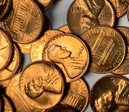 1962 P "BU" Lincoln Memorial Cent 1c BRILLIANT UNCIRCULATED From OBW Roll