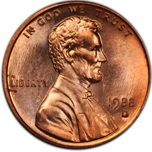 1988 D Lincoln Memorial BU Brilliant Uncirculated 1C From 🔥OBW Bank Roll🔥