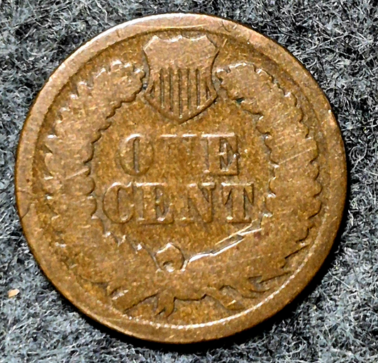 1864 Indian Head Cent Penny AG or Less Features, Hole Filler, Coin Pictured 1C
