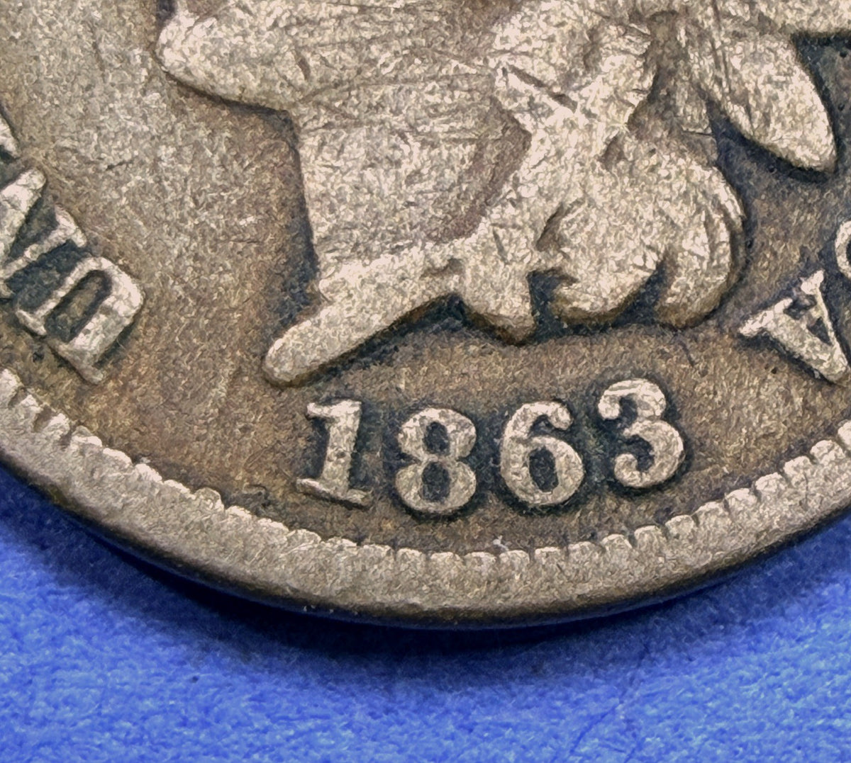 1863 Indian Head Cent 1C Copper Nickel Civil War Date VF Oak Wreath Shield Coin