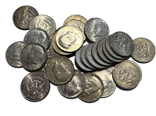 $1 Face Value - 40% Silver 1965-1970 Kennedy Half Dollars Average Circulated JFK