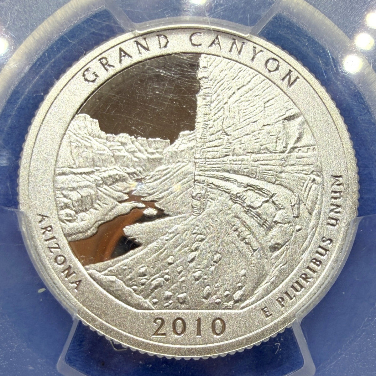 2010-S Grand Canyon Silver Quarter Proof PCGS PR69DCAM ATB 90% Silver Flag Label