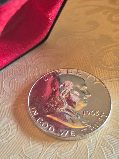 1963 D Ben Franklin 90% Silver Half Dollar Proof Like Mirror Shine Uncirculated