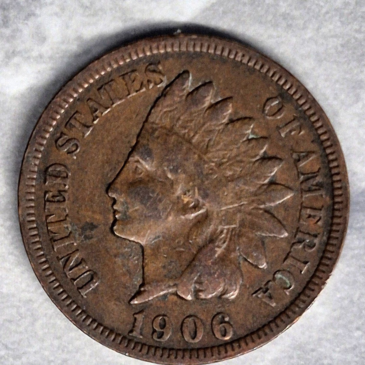 1906 Indian Head Cent 1C VF Very Fine Brown Bronze Penny Antique US Type Coin - view 4
