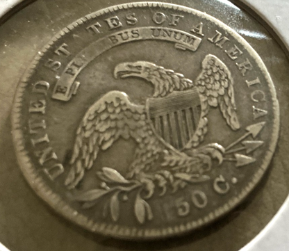 1834 Capped Bust Half Dollar 90% SILVER Lg Date/Letters LETTERED EDGE Marked XF