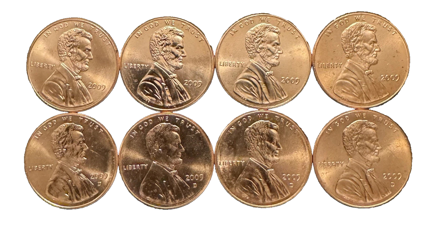 🔥 2009 Lincoln Bicentennial Cent P&D Brilliant Uncirculated 8 Coin Set