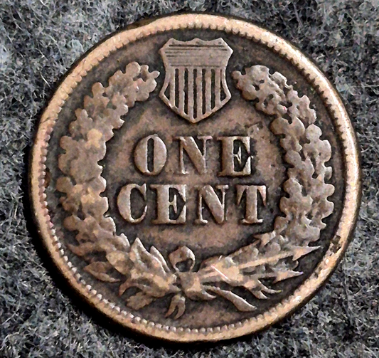 1864 Indian Head Cent VG Features Type II Chunky Oak Wreath Coin Shown