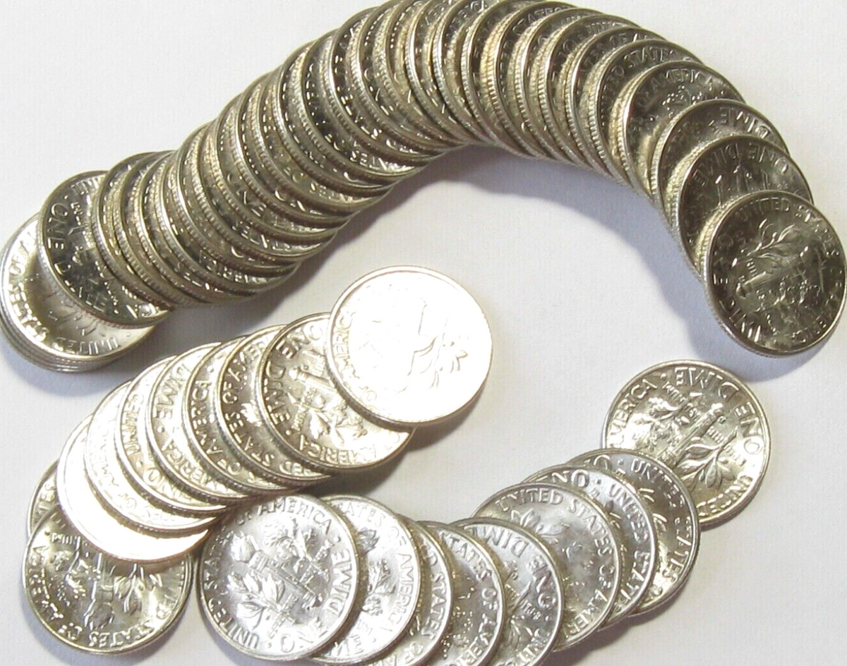 1957-D Roosevelt Dime 90% Silver BU Uncirculated 10c US Coin