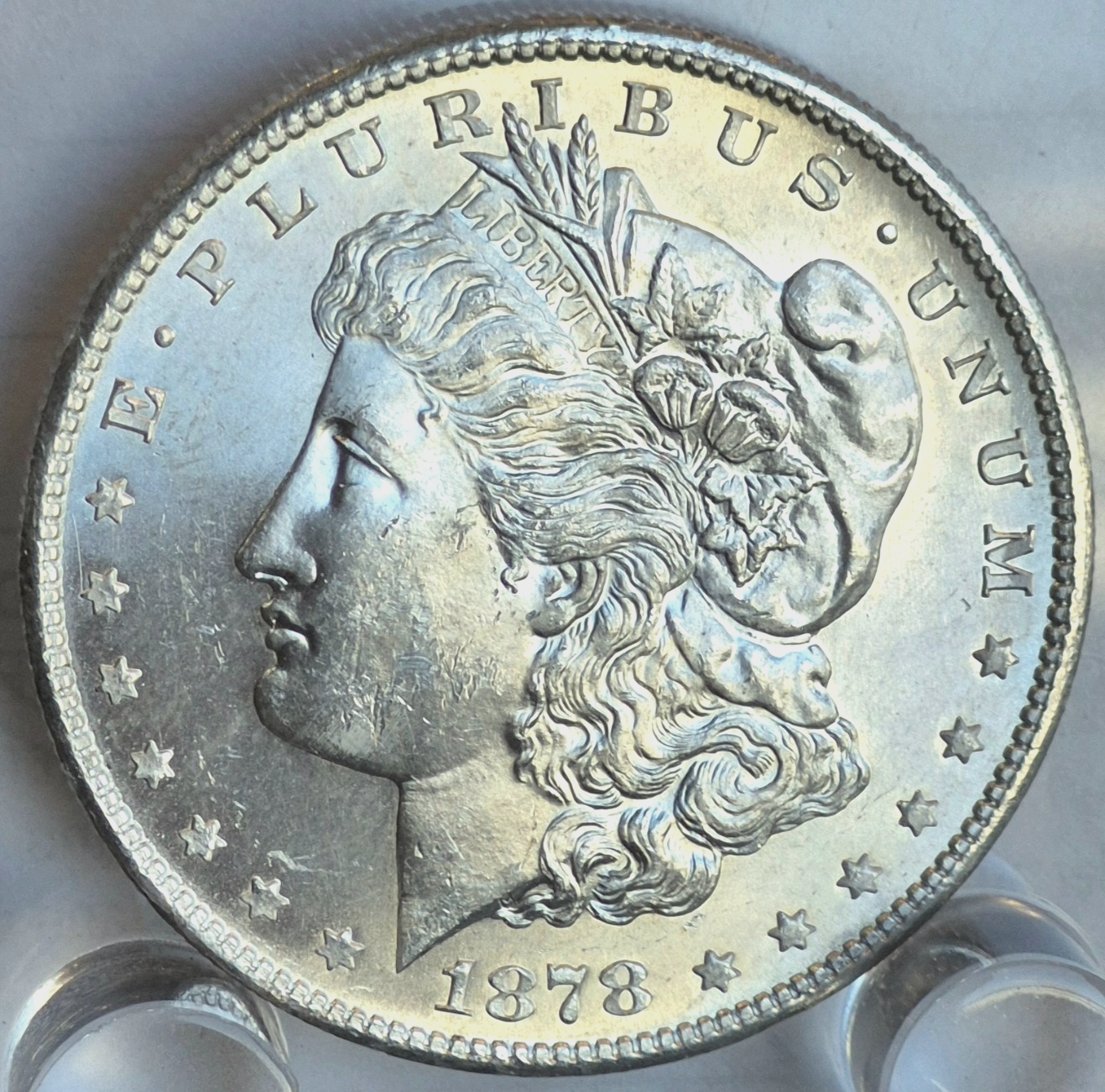 1878-S Morgan 90% Silver Dollar PL Strong MS Features 7 Feathers 1st Year $1