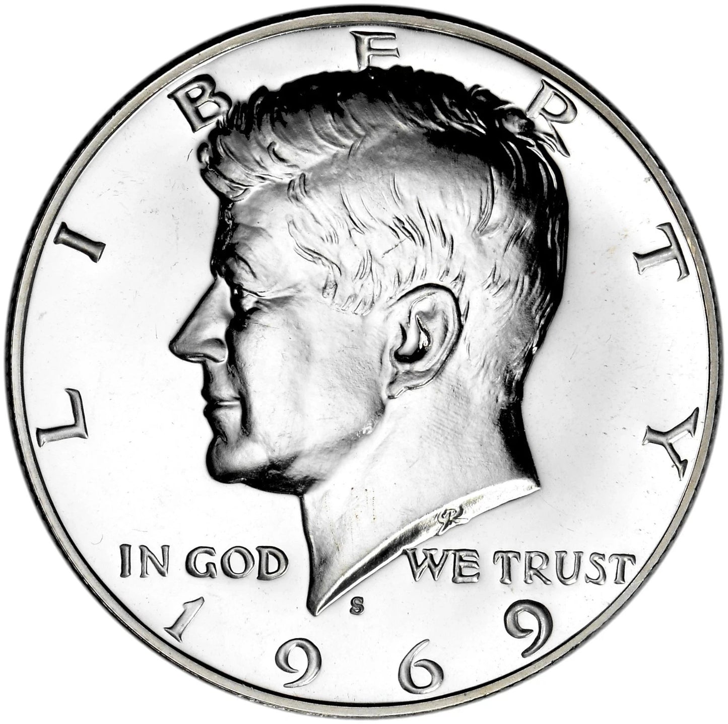 1969-S Silver Kennedy Half Dollar Brilliant Uncirculated BU 50C Bright Shiny JFK