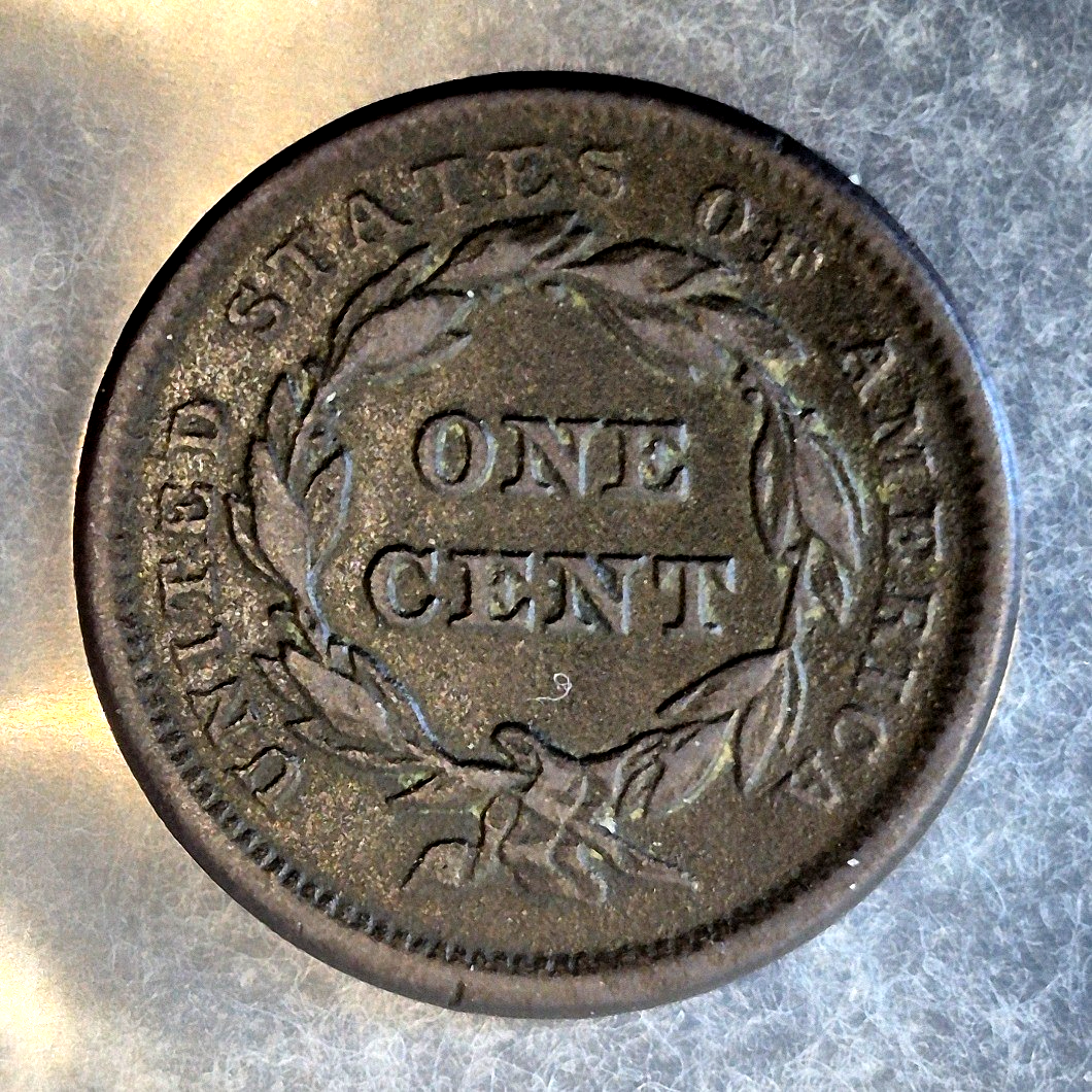 1840 Braided Hair Large Cent 1C Large Date VF Very Fine Petite Head Copper Coin