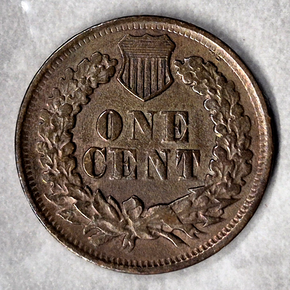 1868 Indian Head Cent Penny 1C XF+ Extremely Fine Rainbow Toned Scarce Date