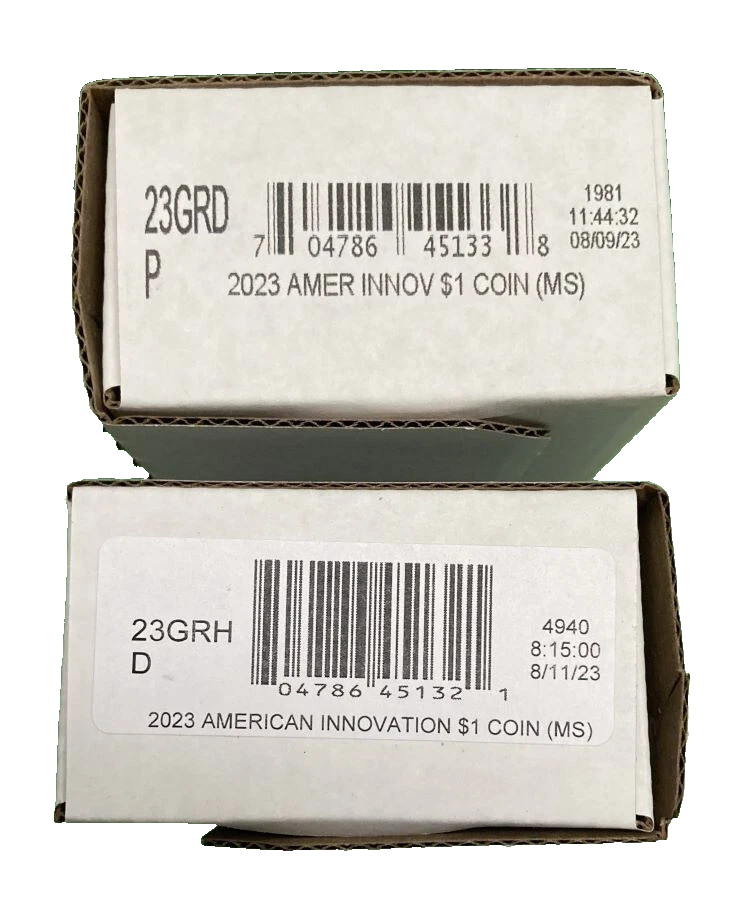 Set of 2 ~ 2023 P&D MISSISSIPPI INNOVATION DOLLAR ROLLS  Sealed Boxes