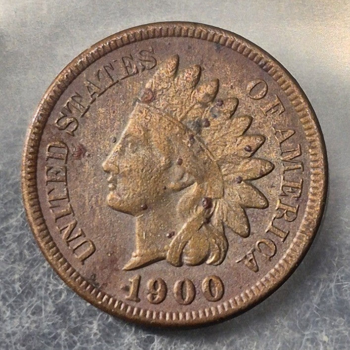 1900 Indian Head Cent Penny 1C F Fine Bronze Philadelphia US Coin