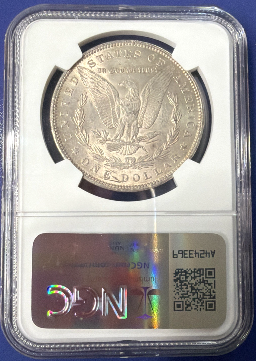 1890 Morgan 90% Silver $1 Dollar NGC Graded MS 61 Bright White Coin