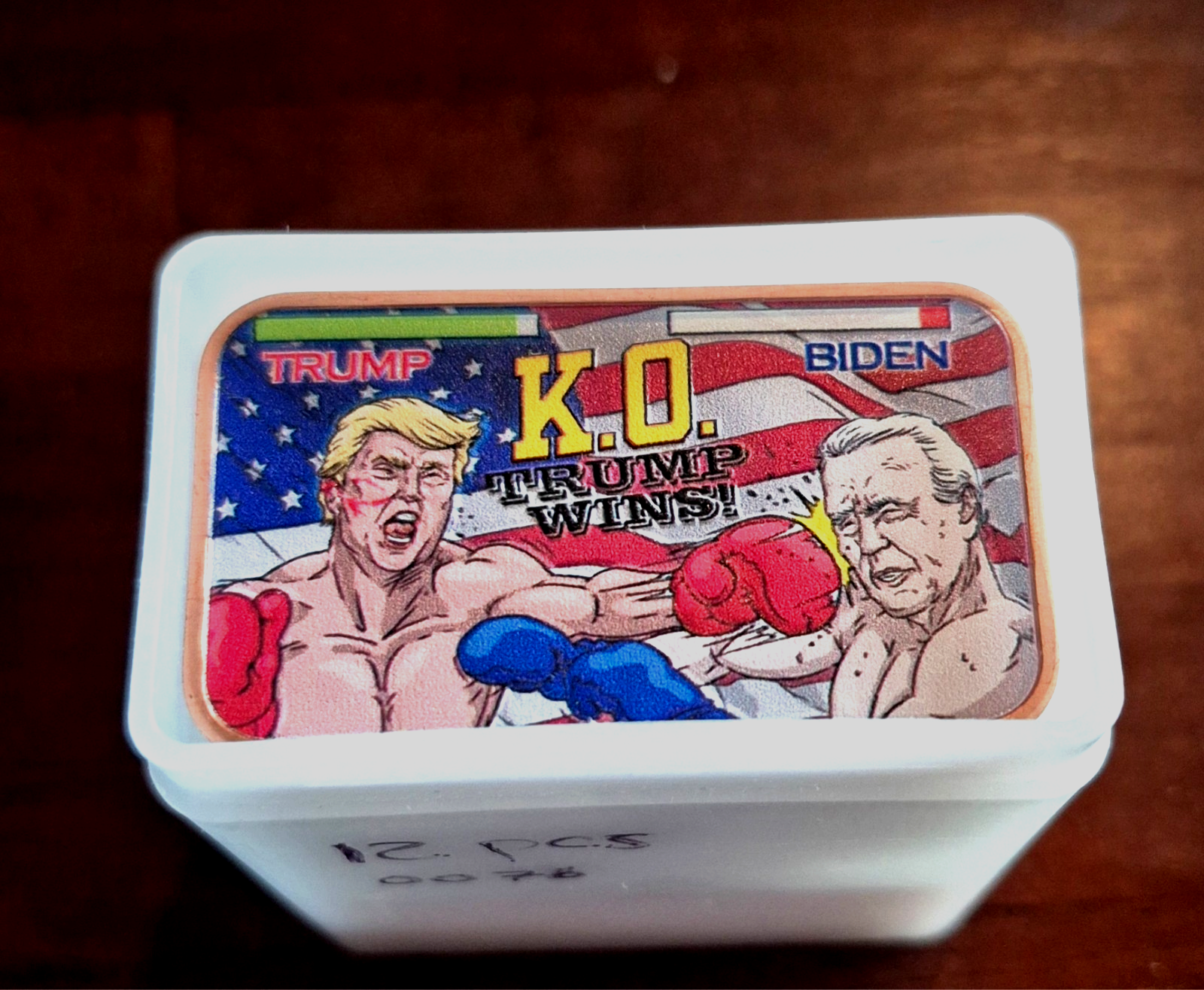 Lot of (12) 1 OZ Trump Colorized .999 Copper Bars, W/Tube, KO TRUMP WINS