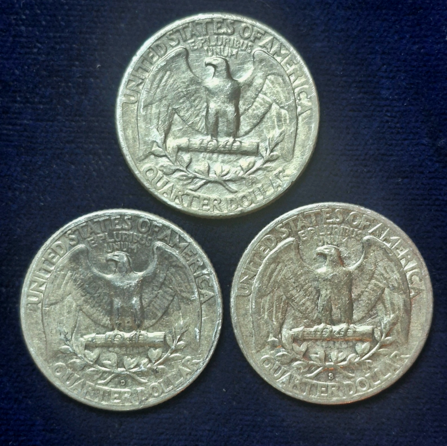 1948-P 1948-D 1948-S Washington Silver Quarter (3) Coin Matched Set 90% Silver