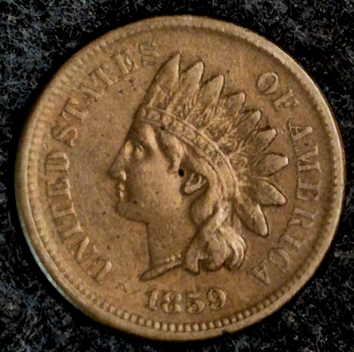 1859 Indian Head Cent VF/XF First Year Laurel Wreath Reverse Copper 1C Coin
