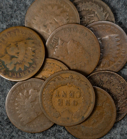 Lot of (1) 1874 Indian Head Cent AG (About Good) Average Circulated Condition