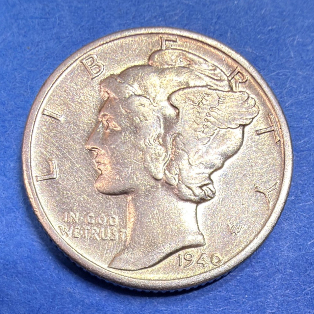 1940-D Mercury Dime 10C BU Uncirculated Toned 90% Silver Winged Liberty Coin