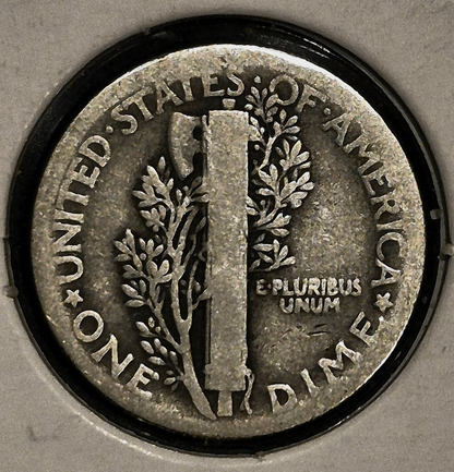 1921 Mercury 90% Silver Dime 10c - VG Features- Scarce Hard to Find Key Date. IP