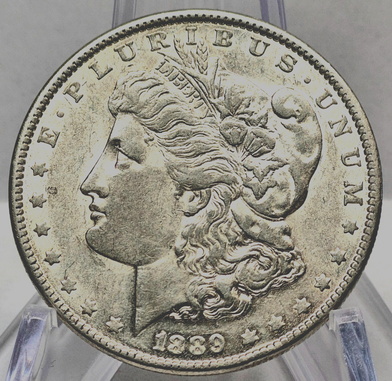 1889 Morgan $1 Dollar 90% Silver AU-MS Features Clean Cheeks $1