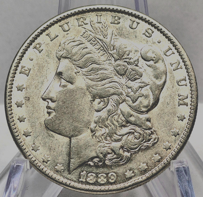 1889 Morgan $1 Dollar 90% Silver AU-MS Features Clean Cheeks $1
