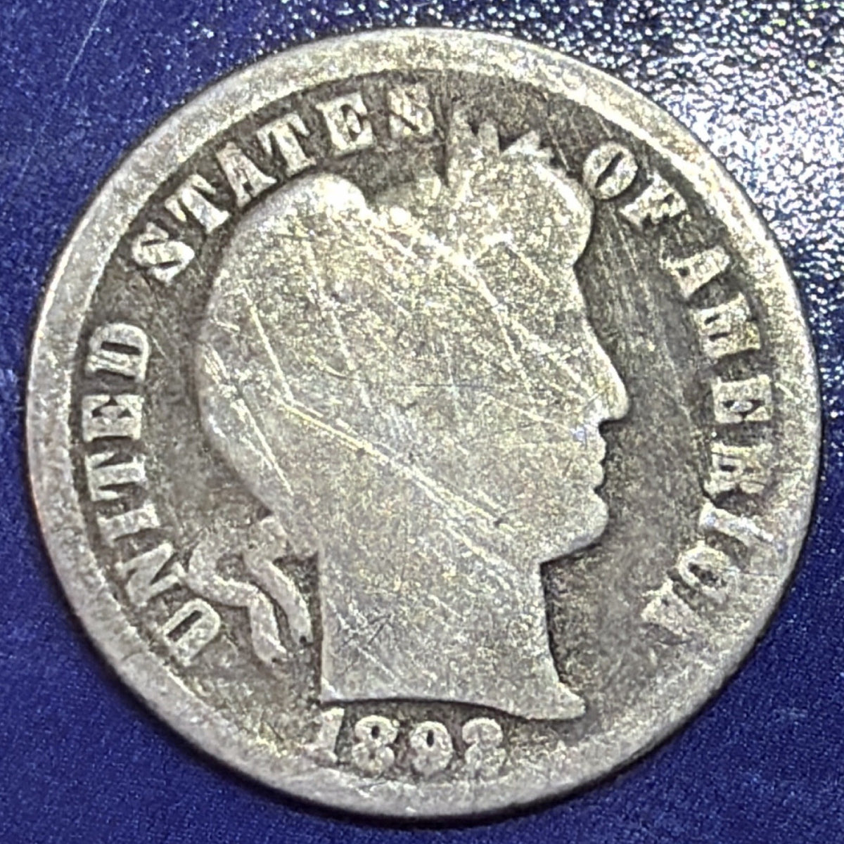 1892 Barber Dime 10C G Good 90% Silver US Coin Philadelphia