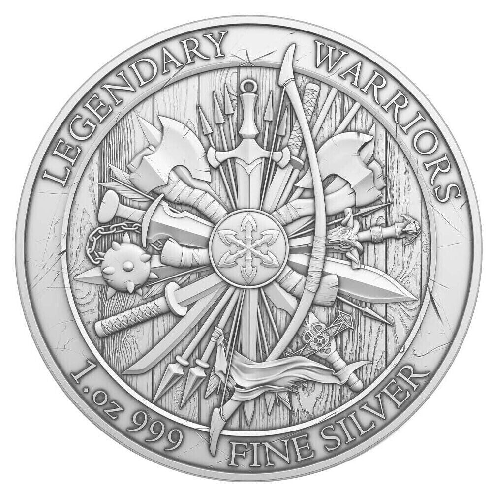 🔥1 Troy Oz Eric Bloodaxe Legendary Warriors Design .999 Fine Silver Coin 💯