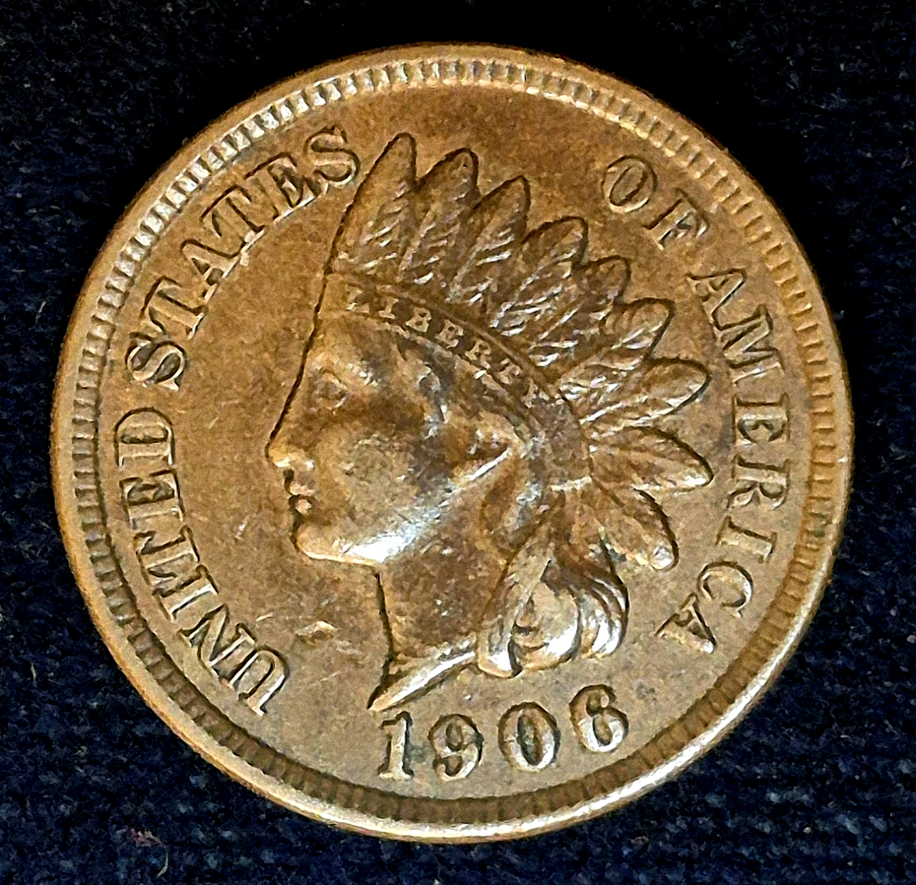 1906   INDIAN HEAD CENT PENNY Beautiful Crisp AU-MS Features 4 DIAMONDS 1C
