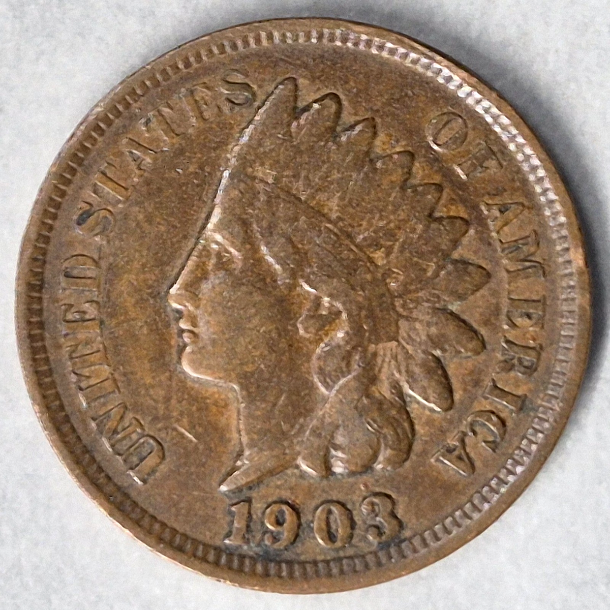 1903 Indian Head Cent Penny 1C Fine Bronze Philadelphia 120+ Year Old US Coin