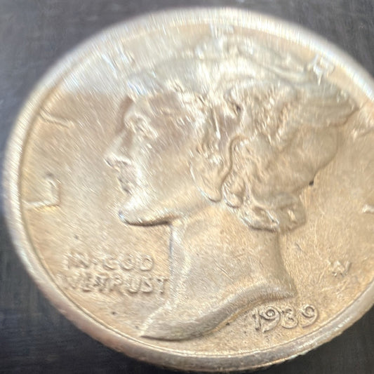 1939-S Mercury Dime 10C XF-AU 90% Silver San Francisco Mint Winged Liberty