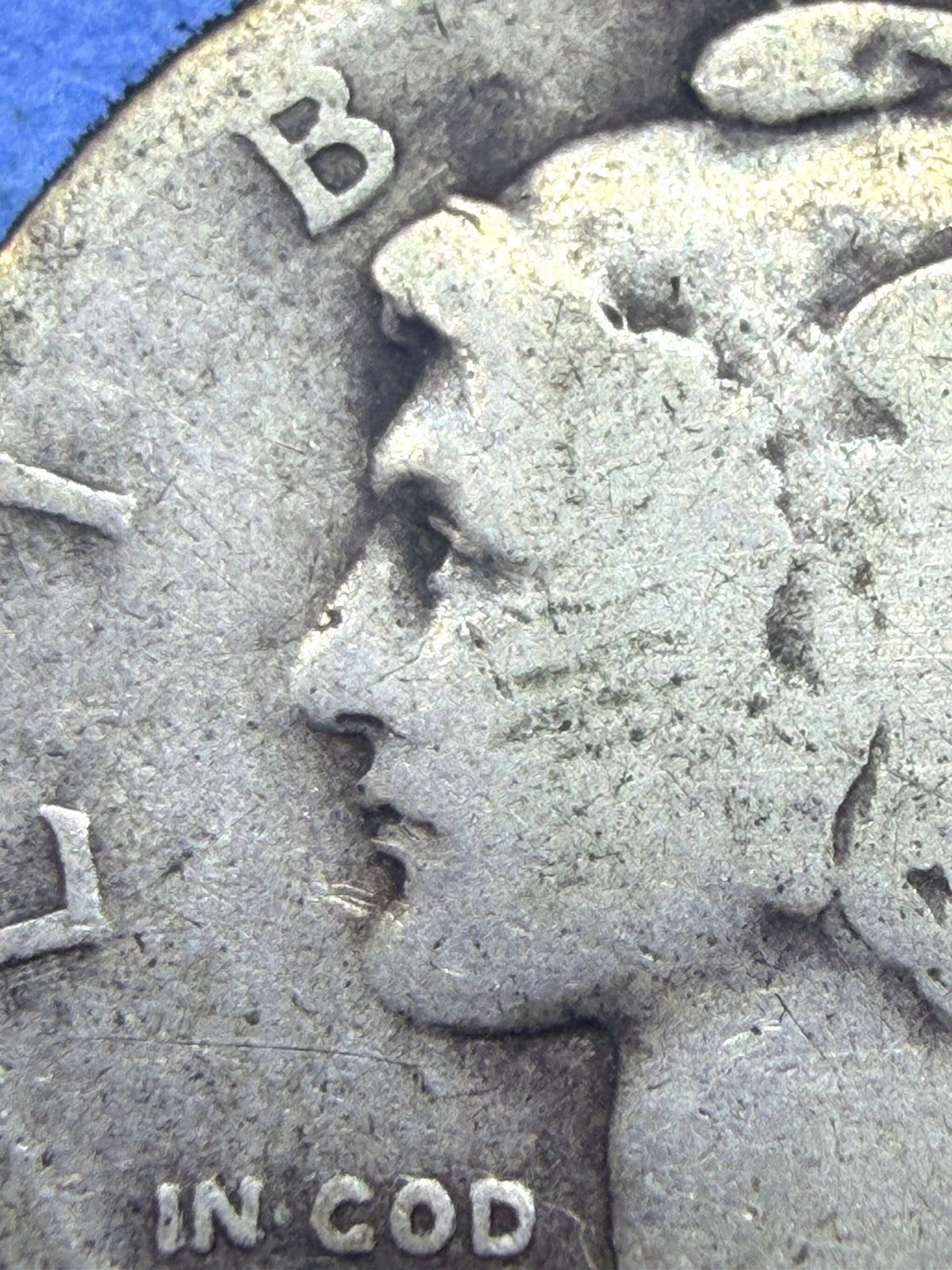 1917 Mercury Dime 10C F Fine W E Counterstamp Counterstamped 90% Silver US Coin