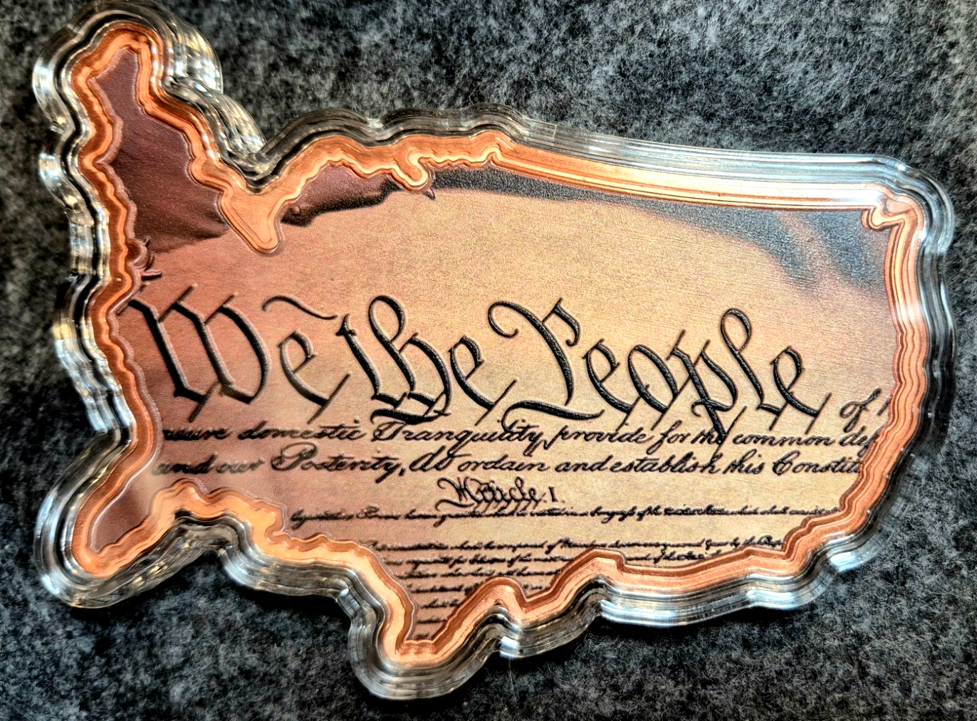 2026 10oz .999 Colorized Copper USA Shaped 250 Year Flag  "We the People" NEW