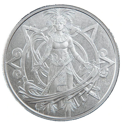 Aztec Goddess of Water | Chalchiuhtlicue  1 oz .999 Fine Silver Round In Capsule